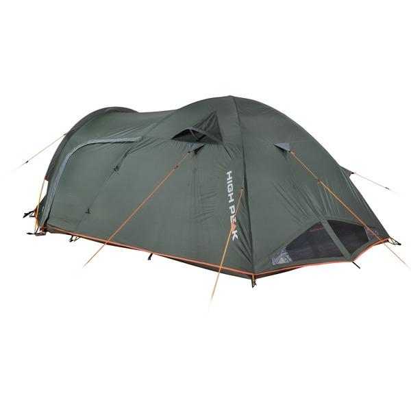High Peak Kuppelzelt Kira 4.1 (dunkelgrün/grau, mit Tunnelvorbau, Climate Protection 80)